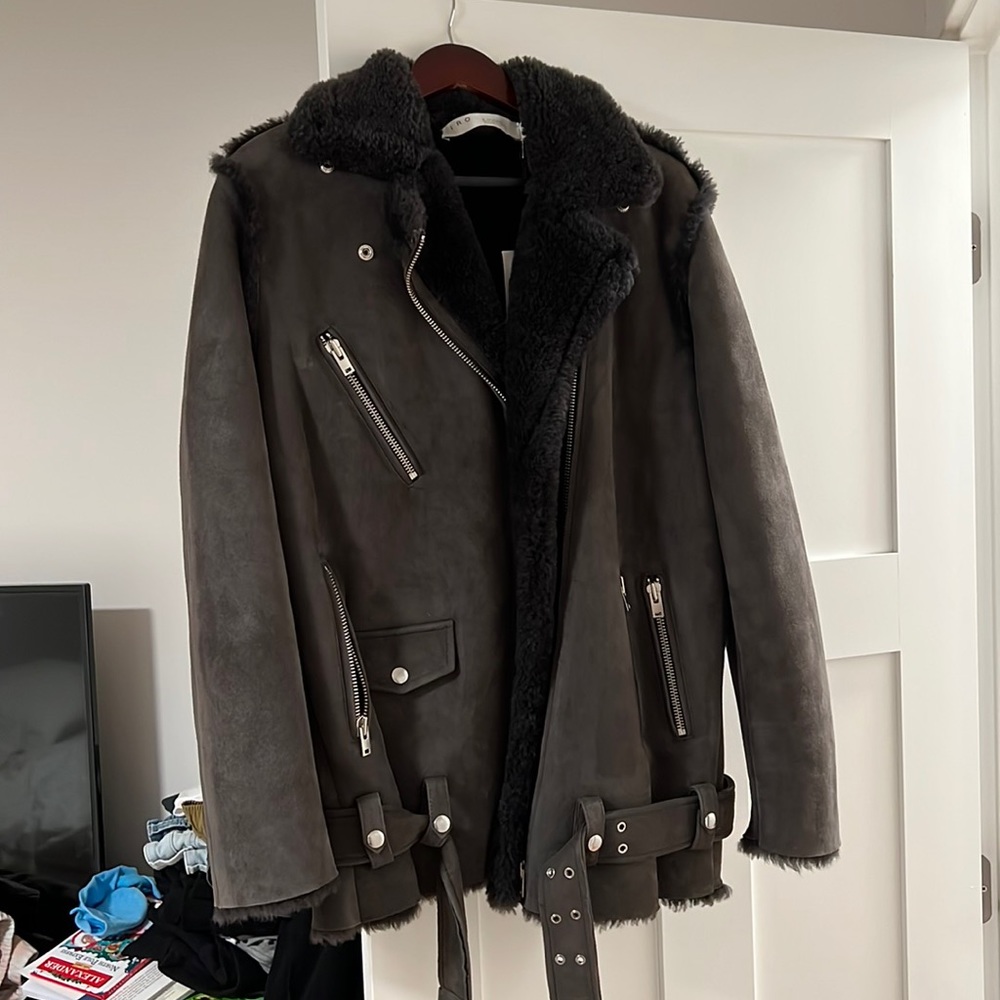 Iro moto shearling jacket size 36